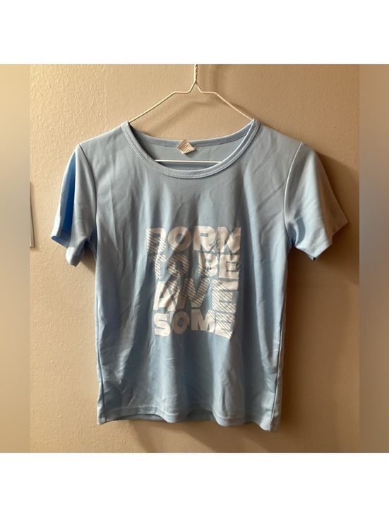 Other - Boys Unbranded size 9-10 Light Blue Born Awesome Graphic Tee Tote6